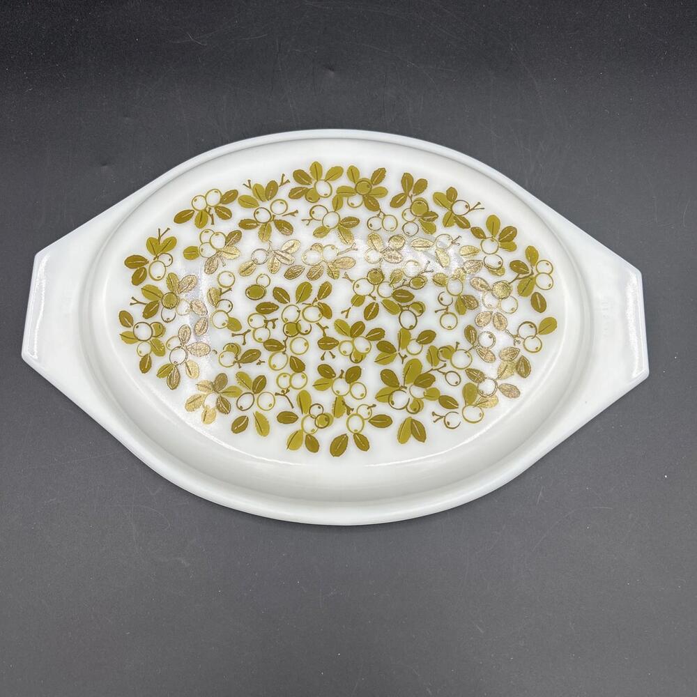 Vtg Pyrex Verde Casserole Replacement Lid Oval Olive Green 945C-13